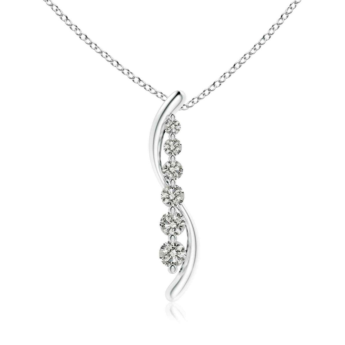 ANGARA 0.73 Ct Natural Diamond Pendant Necklace in 14K Solid Gold