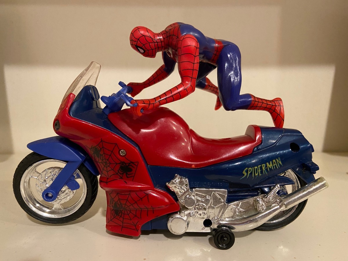 ❤️ Spider-man Bump N' Go Cycle/ Motorcycle and Figure 2001