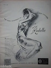 1948 Vintage RADELLE Women's SLIP Lacy Beauty Lingerie Ad