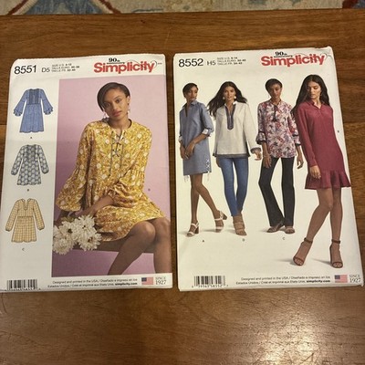 2 Simplicity Patterns #8551 - #8552 Misses' Dress Or Tunic- Sizes 4-12 & 6-14