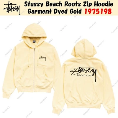 Stussy Beach Roots Zip Hoodie Garment Dyed Gold 1975198 - Photo 1/3