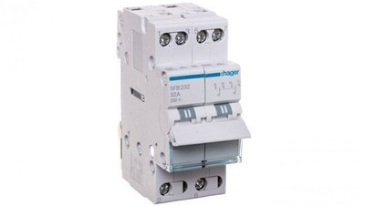 Modularer Schalter mit zentraler AUS-Position 1-0-2 32A 2P 230V SFB232