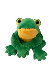 TY Classic Smoochy the Frog Plush 2003 Green Yellow Stuffed Animal Rattle 15"