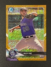 Riley Pint 2018 Bowman Chrome Gold Shimmer Refractor /50 Rockies