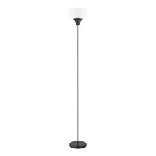 Hampton Bay 70 in. Black 1-Light Torchiere Floor Lamp with Plastic Shade