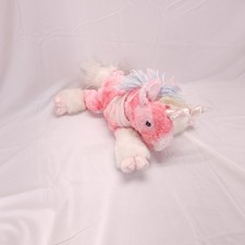Vintage Animal Alley Hot Pink Darla Unicorn Rainbow Yarn Mane Plush Y2K Floppy