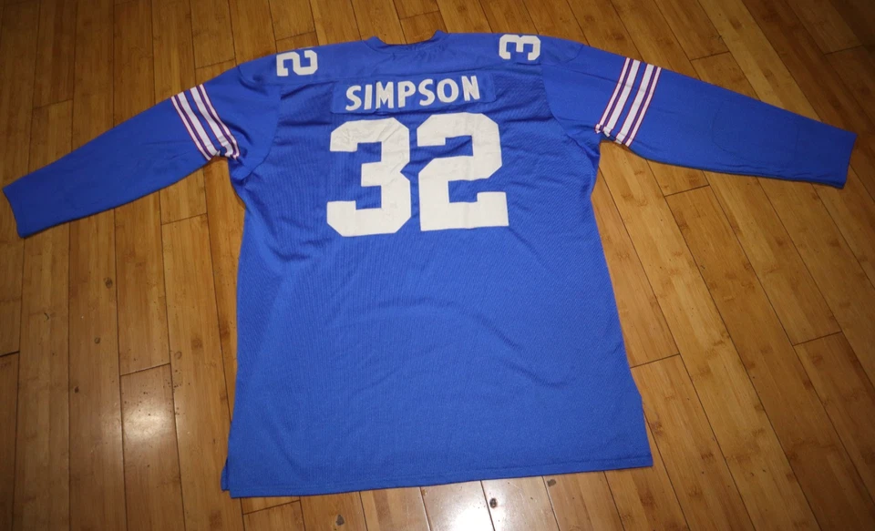 Camiseta deportiva de colección Mitchell & Ness Throwback NFL auténtica OJ Simpson 32 cosida talla 58 Foto 2 de 4