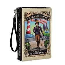 Vinyl Charlie & The Chocolate Factory Book Handbag Novelty Purse Crossbody Bag