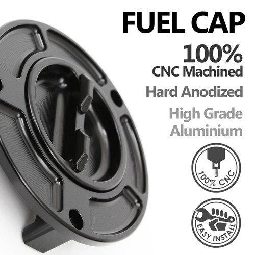 CNC Black Keyless Fuel Cap For Honda CBR500R 16 17 18 19 20 21 22 23 - Picture 5 of 6