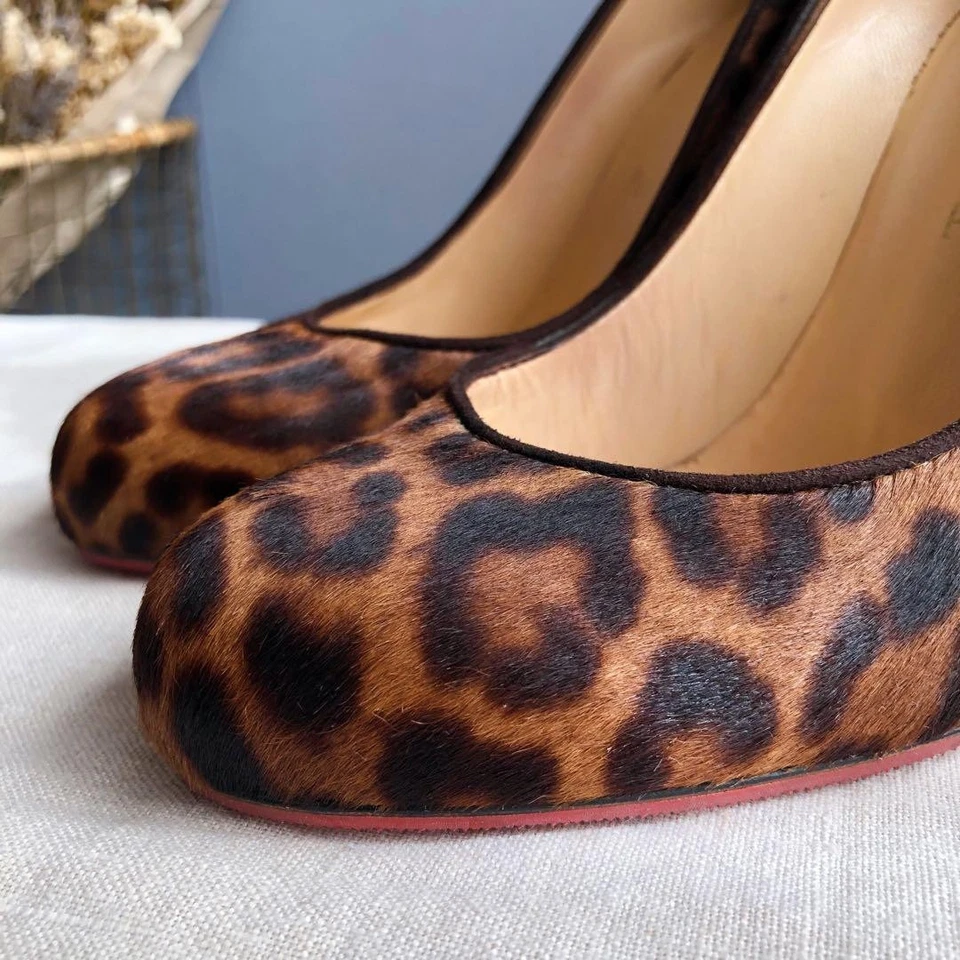 Christian Louboutin Bombas Tacón Leopardo Harako Marrón EU37/US7 112330c - Imagen 2 de 4