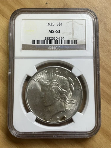 1925 Peace Silver Dollar NGC MS 63