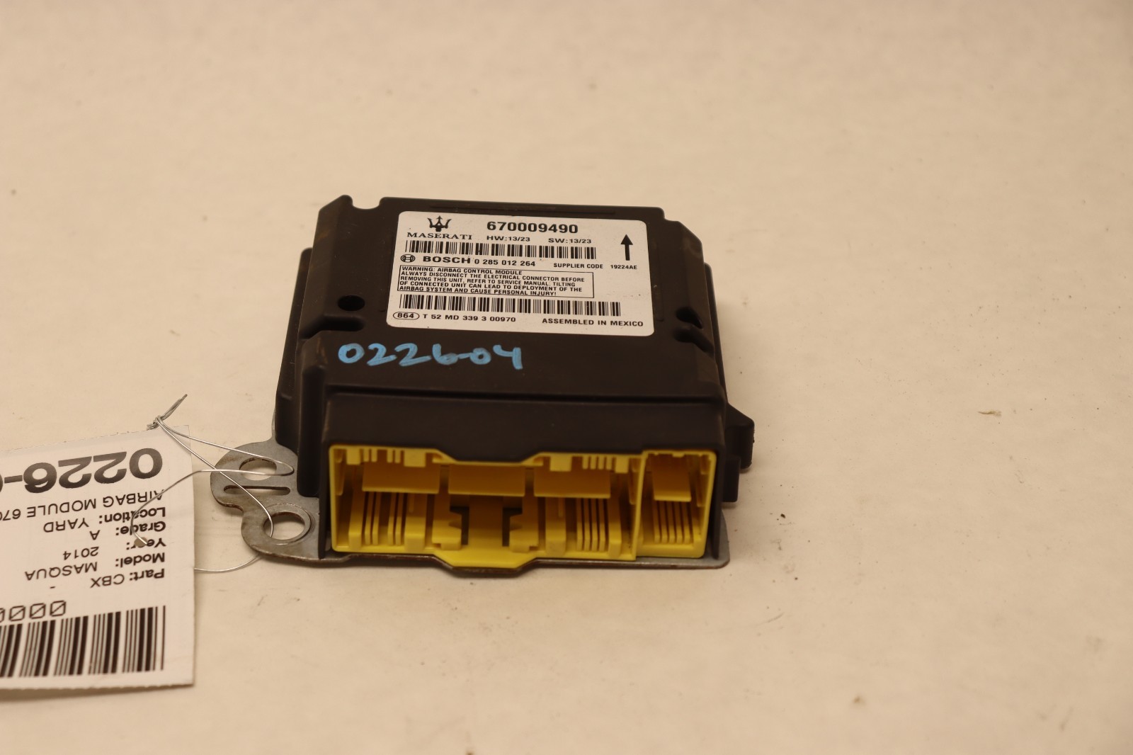2014-2017 MASERATI QUATTROPORTE AIR BAG SRS RESTRAINT CONTROL MODULE OEM