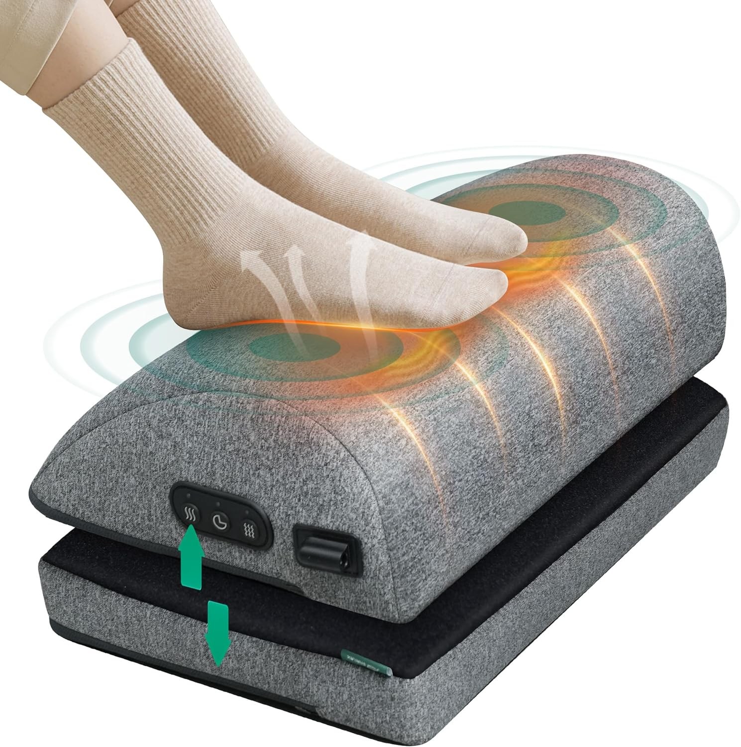 Snailax Heated Foot Rest Under Desk at Work, Desk Foot Stool with Heat & Vibrati