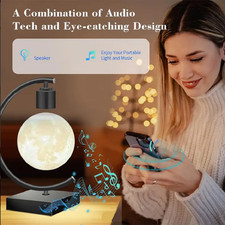 Magnetic Levitating Moon Lamp, Floating 3D LED Night Light for Home Decor  Gift