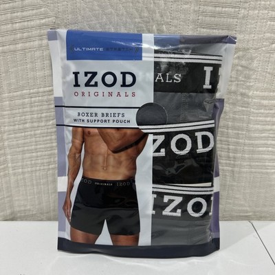 Izod Men's Boxer Briefs W/ Support Pouch Sz Small 3-Pack 6