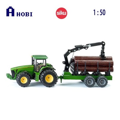 Siku 1:50 Scale John Deere With Forestry Trailer & Log Model Toy
