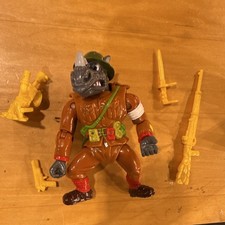 1992 TMNT Mutant Military Dimwit Doughboy Rocksteady 100% Complete