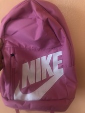Pink  White Nike 2 zipper Backpack, 1 side pouch, 1 Big zipper 1 small zipper