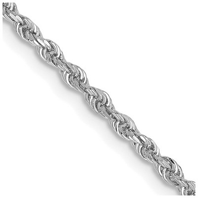 14K White Gold 18 Inch 2mm Diamond-cut Quadruple Rope Chain Necklace | eBay