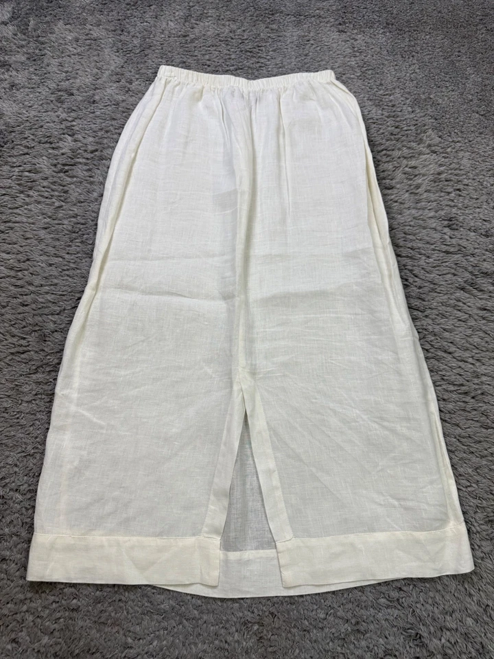 Falda FLAX Mujer Pequeña Lagenlook Blanco Lino Maxi Lápiz Jeanne Engelhart Foto 2 de 4