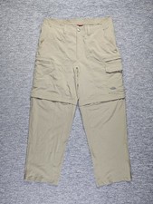 The North Face Apex Pantaloni Convertibili Uomo Beige Softshell Parete a Vento Escursionismo 32 Ins