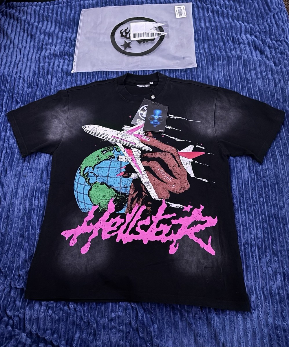 Authentic HELLSTAR Records Graphic Print Logo Men's Black T-Shirt