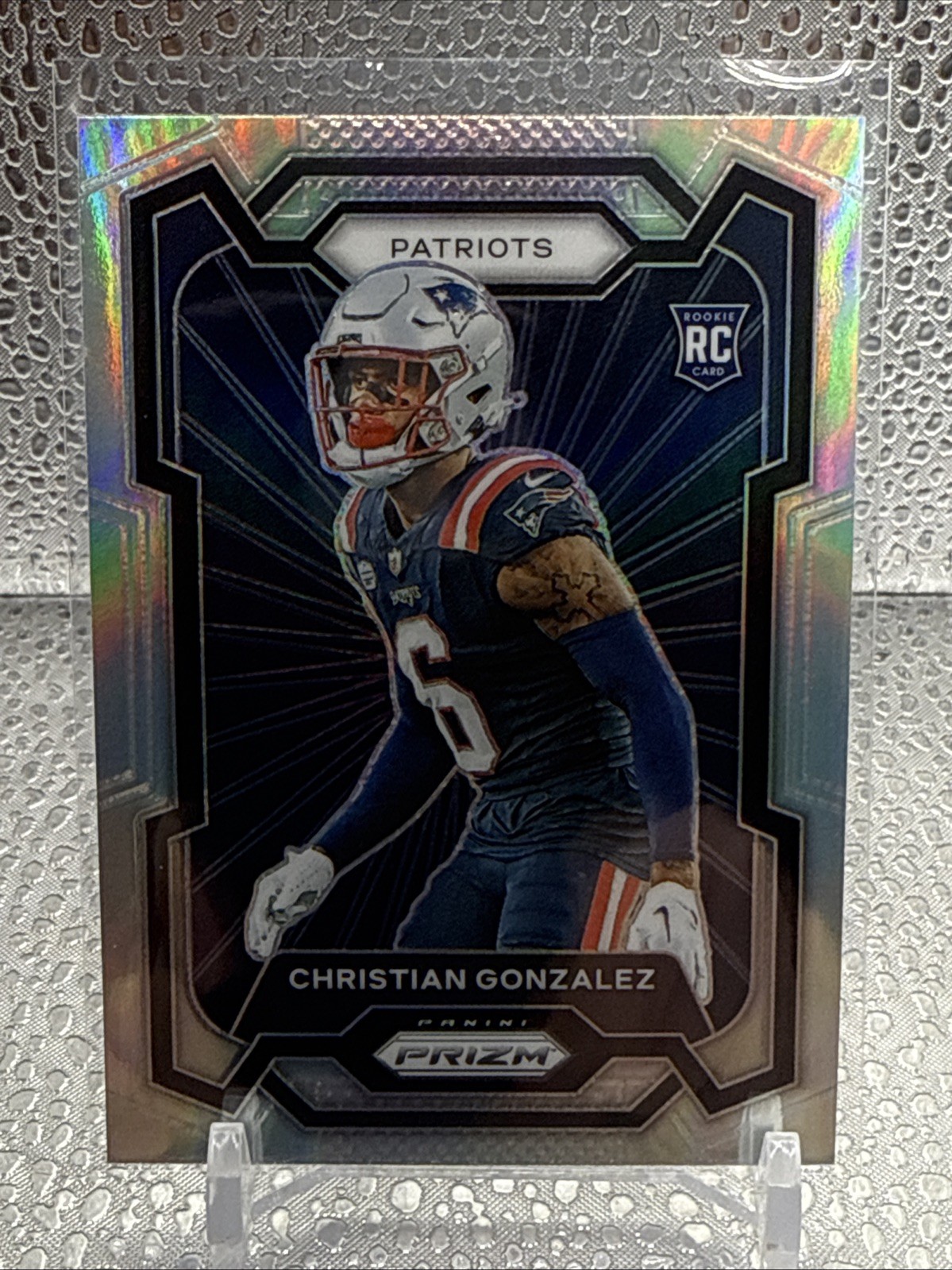 2023 Panini Prizm Christian Gonzalez Silver Variation Rookie #341 Patriots