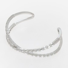 Image of Swarovski Cuff Bangle Hyperbola Infinity White Crystal Rhodium Plated