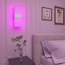 RGB Wall Sconces Smart LED Wall Lights Compatible with Alexa,App,Remote,Hardwire