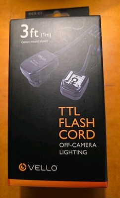 VELLO TTL Cord for Canon Camera OCS-C3  3 Foot Off Camera Lighting NIB