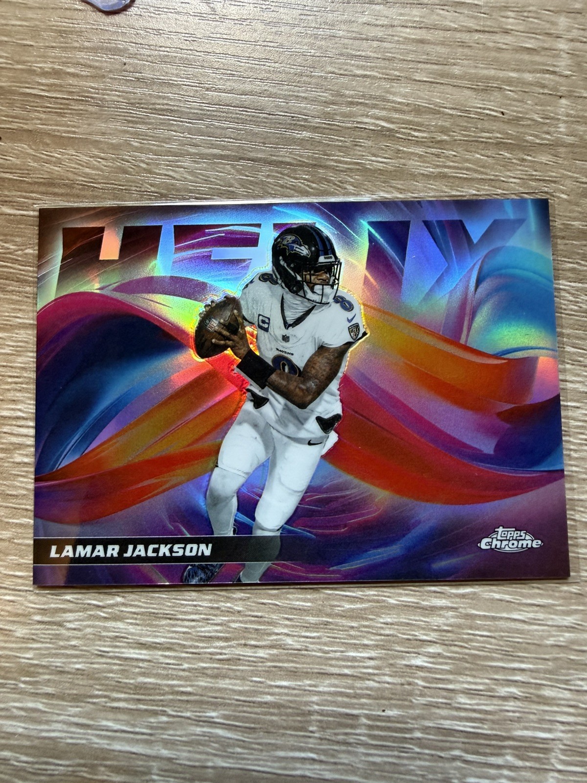 Lamar Jackson #HX-20 Football Cards 2025 Topps Chrome Helix trading card — raw and PSA graded price guide