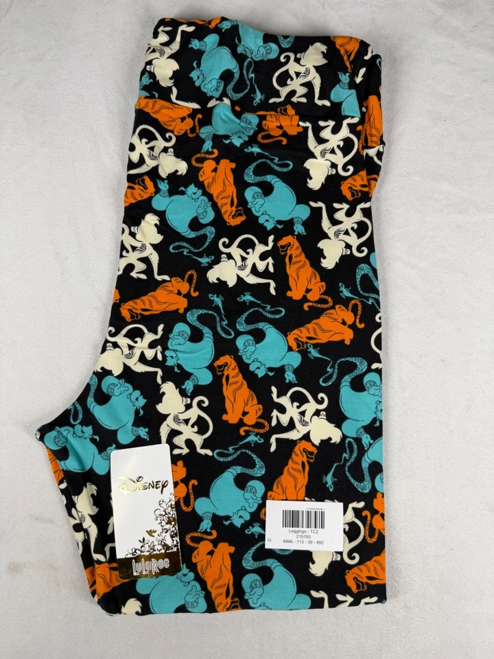 Juego de 5 Leggings Disney Aladdin Alto Curvy 2 LuLaRoe en Azul Abu Razoul Saluk Foto 2 de 4