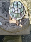 Vintage Tiffany Style Stained Glass/ Bronze Turtle Lamp