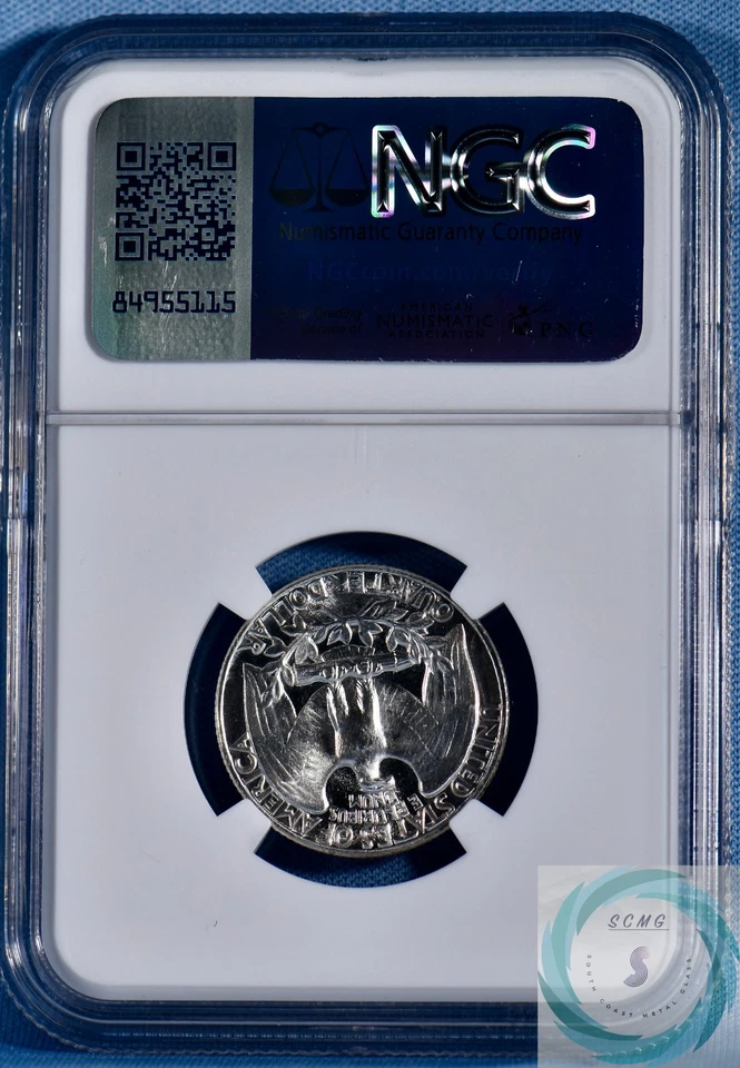 1951 Washington Quarter NGC PF 65  CAMEO - Tougher Date Black & Frost - Image 3 of 4