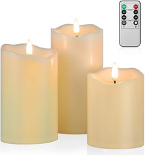 ANGELLOONG Flickering Flameless Candles, Realistic LED Candles with Remote and T