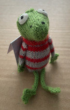 Sweet MELANGE COLLECTION Handmade Knit Crochet Frog Ornament w/ Tag 36