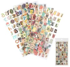 347PCS Vintage Stickers, 6 Sheet Scrapbook Stickers Graffiti, Cute Vintage Le...