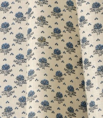 HOWE AT 36 BOURNE STREET FABRIC 'LITTLE WEED  - PERIWINKLE' 2.5 METRES LINEN