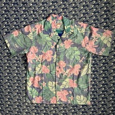Vintage 90s Hawaii Hawaiian 100 Cotton Button Shirt Faded Blue Size Medium
