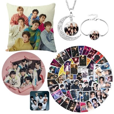 Vielseitiges ENHYPEN Geschenkset für Fans: Kissen, Aufkleber & Halskette