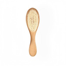Baby Hair Brush Wooden Handle Soft Goat Bristles Newborn Toddler Registry Gift
