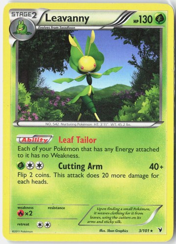 Leavanny 3/101 Holo Rare Noble Victories Pokemon Heavily Played