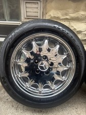 96 Mercedes R129 SL500 SL600 Tires + Rims, 8x16 1294010702 16 inch OEM chrome