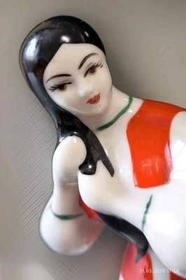 Vintage Porcelain figurine ''Girl with a braid'' Polonsk porcelain factory USSR
