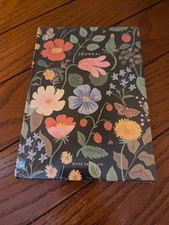 Rifle Paper Co. Fabric Journal Black Floral 144 Ruled Pages Sealed Great Gift!