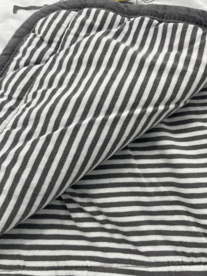 Burts Bees Manta Bebé Gris Rayas Letras Alfabeto Algodón Seguridad Lovey 27x34 Foto 2 de 4