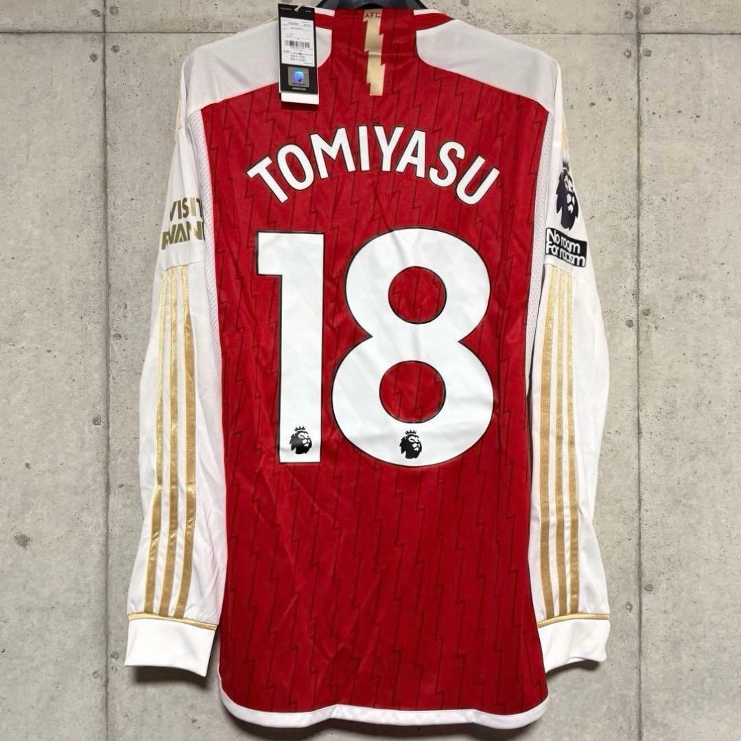  Arsenal TOMIYASU 18 ユニフォーム S Takehiro Tomiyasu #18 Arsenal FC 23/24 Home Long Sleeve Jersey