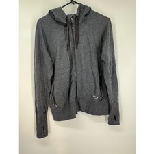 Oakley Men's Large Full Zip Hoodie Gray Long Sleeve Jacket Thumbholes Athleisure