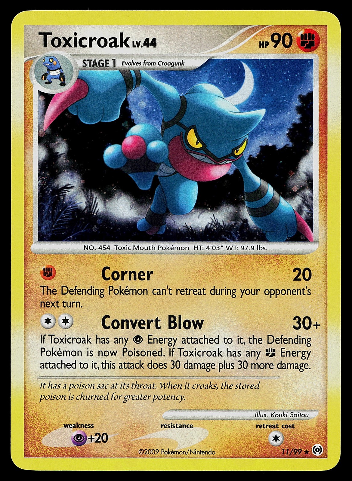 Pokemon Card - Toxicroak Arceus 11/99 Holo Rare