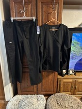 New Cherokee Workwear Cargo Scrub Pants  Mock Wrap Top Scrub Set Sz 2 XL Petite